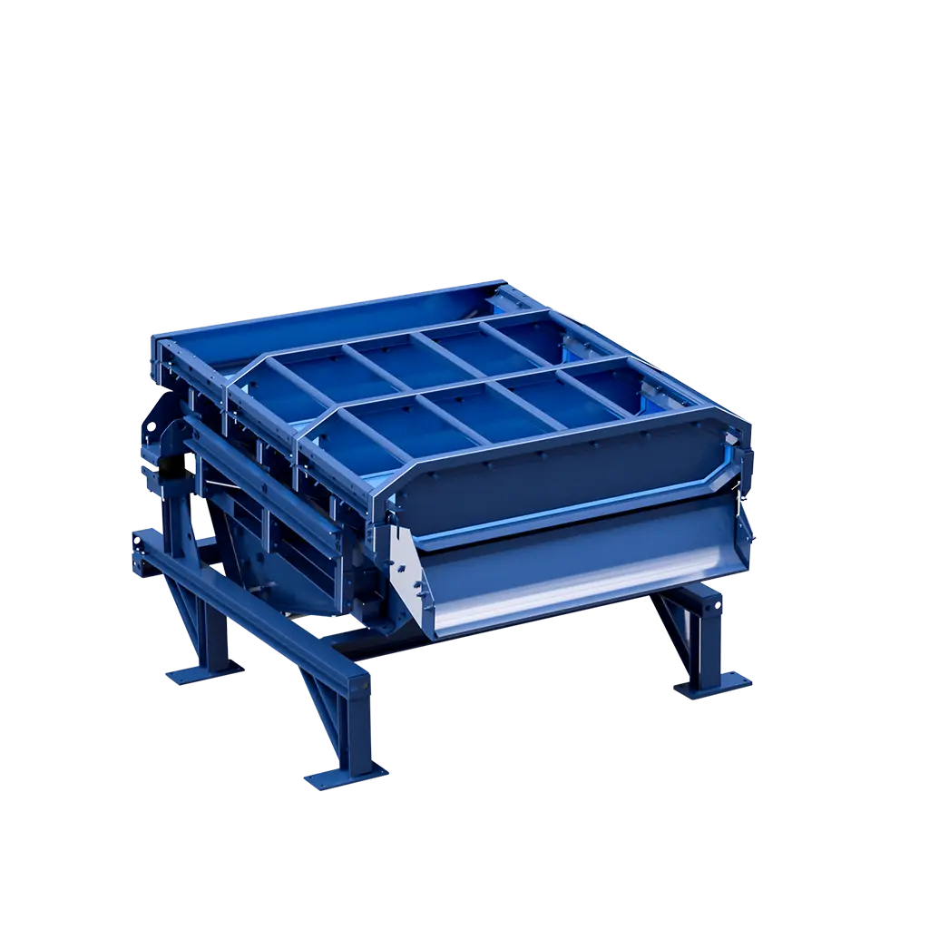 Sebstreinigende ActiveCLEAN Schwingförderrinne z. B. für den reinigungsfreien Einsatz mit anbackender Schlacke.