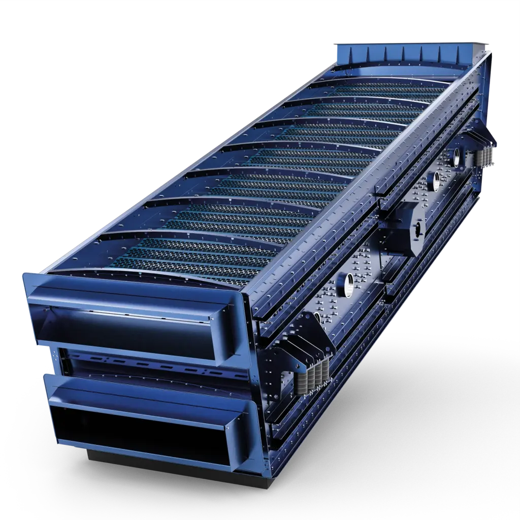 Zweidecker-Spannwellensieb mit Blick aufs Siebdeck