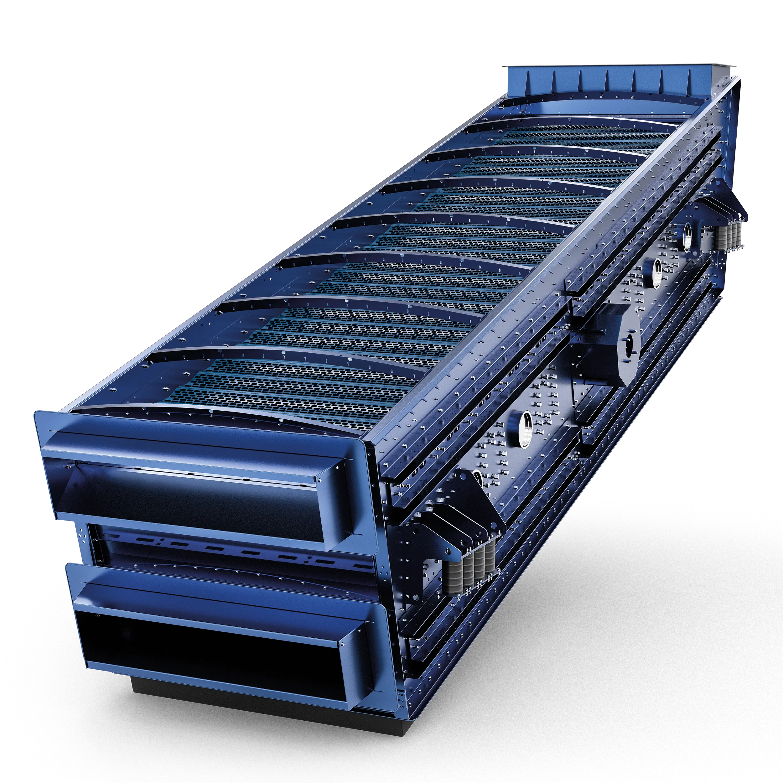 Zweidecker-Spannwellensieb mit Blick aufs Siebdeck