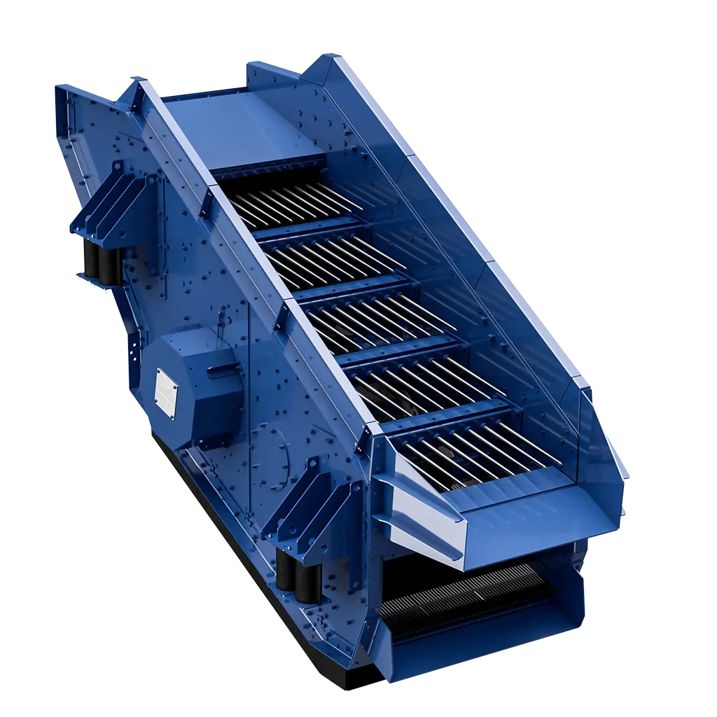 SPALECK Stangensizer für die Grobabsiebung und Vorabscheidung im Recyclingprozess. Hier als Renderingbild.
