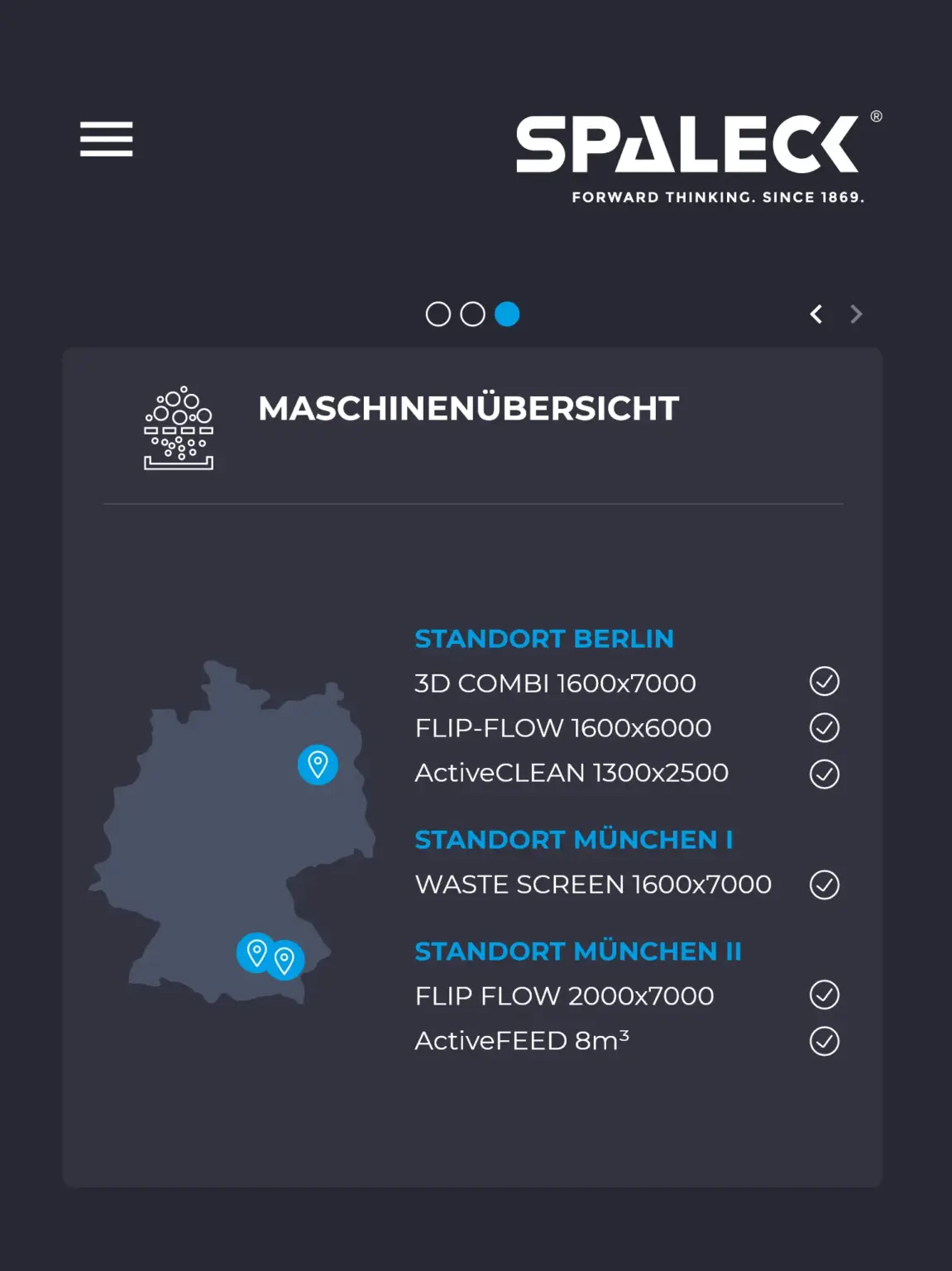 SPALECK CONNECT bietet als Überwachungstool für Schwingmaschinen auch eine Anlagenübersicht